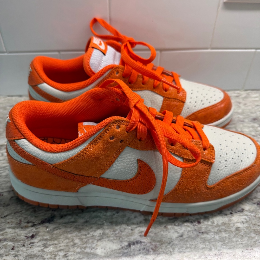 Nike Orange low Dunks-Womens size 9